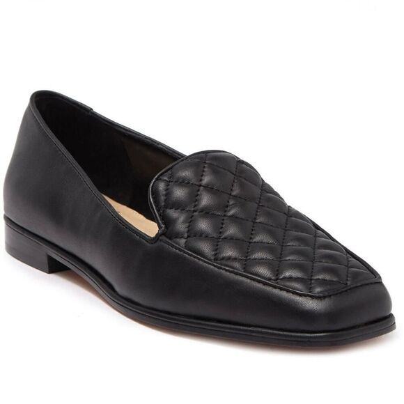 Vince Camuto Regintia Diamond Quilted Loafer Black Shoe Size 6 - Picture 1 of 14